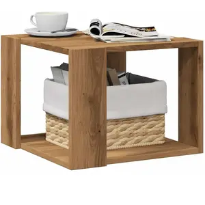 Comparateur de prix : vidaXL Table basse chêne artisanal 40x40x30 cm bois d'ingénierie