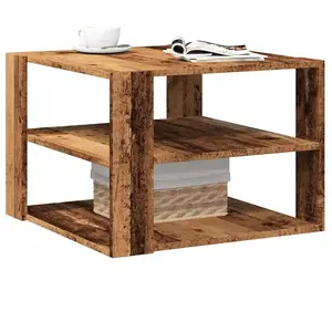 vidaXL Table basse vieux bois 58x58x40 cm bois d'ingénierie pas cher