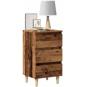 vidaXL Table de chevet vieux bois 40x35x69 cm bois d’ingénierie pas cher