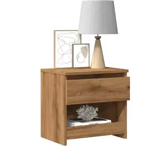 vidaXL Table de chevet chêne artisanal 40x30x39 cm bois d'ingénierie pas cher
