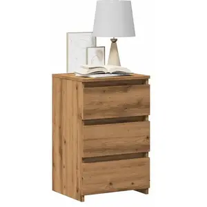 Table de chevet chêne artisanal 40x35x62,5 cm bois d'ingénierie vidaXL pas cher