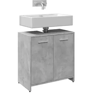 vidaXL Armoire lavabo de salle de bain gris béton 60x33x60 cm pas cher
