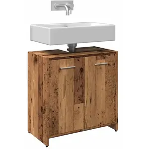 Comparateur de prix : vidaXL Armoire lavabo de salle de bain vieux bois 60x33x60 cm