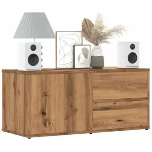vidaXL Meuble TV chêne artisanal 80x34x35,5 cm bois d'ingénierie pas cher