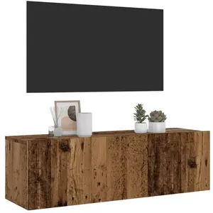 vidaXL Meuble TV mural vieux bois 100x30x30 cm bois d'ingénierie pas cher