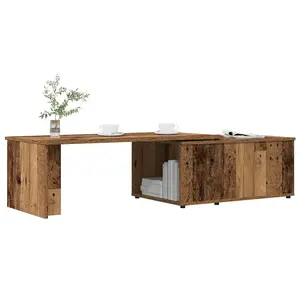 vidaXL Table basse vieux bois 150x50x35 cm bois d'ingénierie pas cher