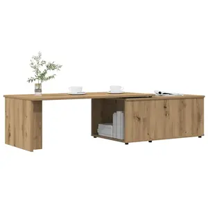 vidaXL Table basse chêne artisanal 150x50x35 cm bois d'ingénierie pas cher
