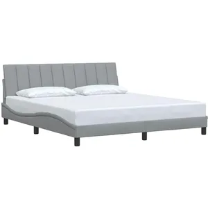vidaXL Cadre de lit sans matelas gris clair 180x200 cm tissu pas cher