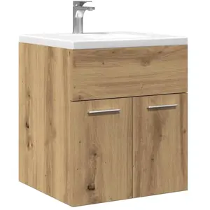 vidaXL Armoire lavabo de salle de bain chêne artisanal bois ingénierie pas cher