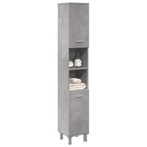 vidaXL Armoire de salle de bain Gris béton 30x30x179 cm Aggloméré pas cher