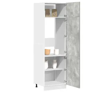 vidaXL Armoire de réfrigérateur Gris béton 60x57x207 cm Aggloméré pas cher