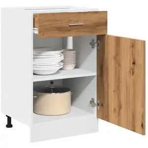 vidaXL Armoire de plancher à tiroir chêne artisanal 50x46x81,5 cm pas cher