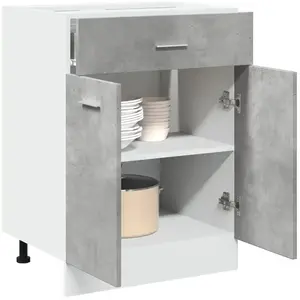 Armoire de plancher à tiroir Gris béton 60x46x81,5 cm Aggloméré Vidaxl pas cher