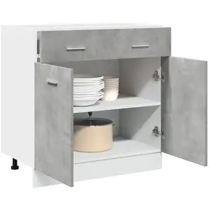 Comparateur de prix : vidaXL Armoire de plancher à tiroir Gris béton 80x46x81,5 cm Aggloméré
