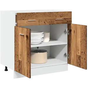 vidaXL Armoire de plancher à tiroir vieux bois 80x46x81,5 cm pas cher