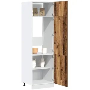 vidaXL Armoire de réfrigérateur vieux bois 60x57x207cm bois ingénierie pas cher