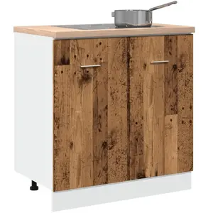 vidaXL Armoire de plancher d'évier vieux bois 80x46x81,5 cm pas cher