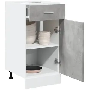 vidaXL Armoire de plancher à tiroir Gris béton 40x46x81,5 cm Aggloméré pas cher