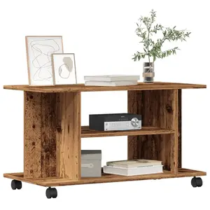 Comparateur de prix : vidaXL Meuble TV avec roulettes vieux bois 80x40x45 cm bois ingénierie