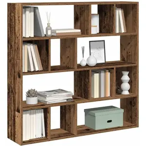 vidaXL Bibliothèque/Séparateur de pièce vieux bois 105x24x102 cm pas cher