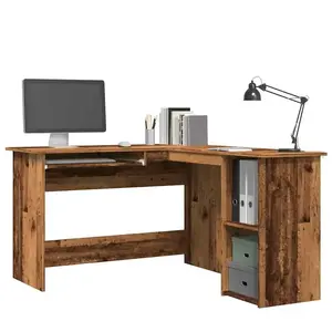 Comparateur de prix : vidaXL Bureau d'angle vieux bois 120x140x75 cm bois d'ingénierie