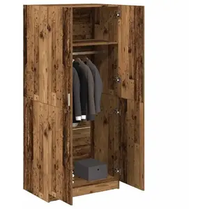 vidaXL Garde-robe vieux bois 80x52x180 cm bois d'ingénierie pas cher