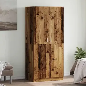 vidaXL Garde-robe vieux bois 90x52x200 cm bois d'ingénierie pas cher