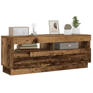 Comparateur de prix : vidaXL Meuble TV avec lumières LED vieux bois bois d'ingénierie