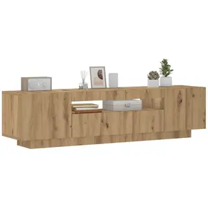 Comparateur de prix : vidaXL Meuble TV avec lumières LED chêne artisanal bois d'ingénierie