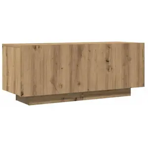 vidaXL Meuble TV avec lumières LED chêne artisanal bois d'ingénierie pas cher