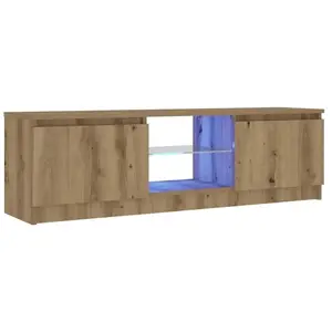 Comparateur de prix : vidaXL Meuble TV avec lumières LED chêne artisanal bois d'ingénierie