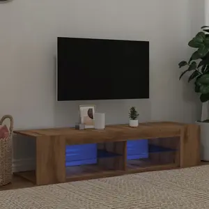 Comparateur de prix : vidaXL Meuble TV avec lumières LED chêne artisanal bois d'ingénierie