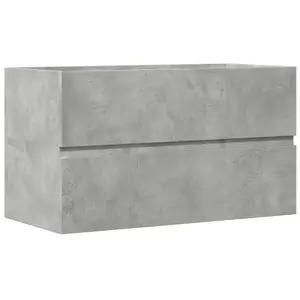 vidaXL Armoire de salle de bain suspendue gris béton bois d'ingénierie pas cher