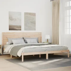 vidaXL Vidaxl Cadre De Lit Extra Long Sans Matelas 180x210 Cm Bois Massif pas cher