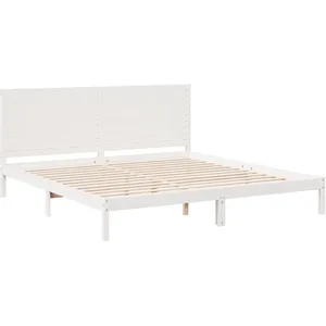 vidaXL Vidaxl Cadre De Lit Extra Long Sans Matelas 180x220 Cm Bois Massif pas cher