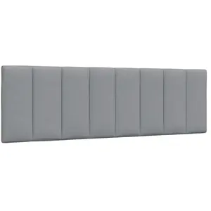 vidaXL Coussin de tête de lit gris clair 160 cm tissu pas cher