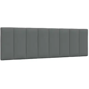 vidaXL Coussin de tête de lit gris foncé 160 cm tissu pas cher