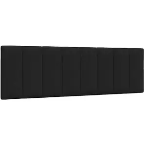 vidaXL Coussin de tête de lit noir 160 cm tissu pas cher