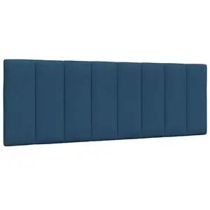 vidaXL Coussin de tête de lit bleu 140 cm tissu pas cher