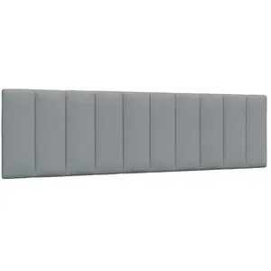 vidaXL Coussin de tête de lit gris clair 180 cm tissu pas cher