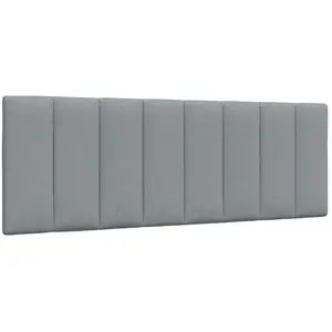 vidaXL Coussin de tête de lit gris clair 140 cm tissu pas cher