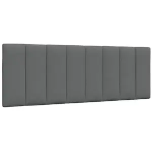 vidaXL Coussin de tête de lit gris foncé 140 cm tissu pas cher