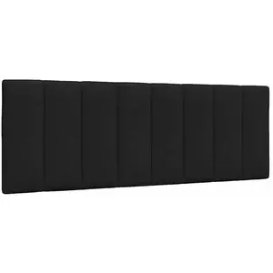 vidaXL Coussin de tête de lit noir 140 cm tissu pas cher