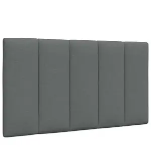 vidaXL Coussin de tête de lit gris foncé 90 cm tissu pas cher