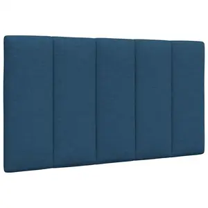 vidaXL Coussin de tête de lit bleu 90 cm tissu pas cher