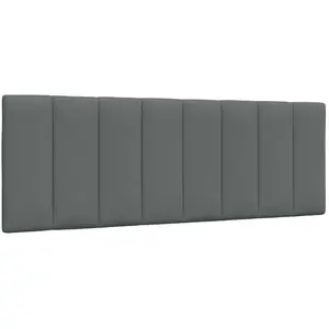 vidaXL Coussin de tête de lit gris foncé 120 cm tissu pas cher