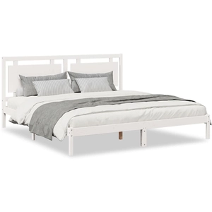 vidaXL Vidaxl Cadre De Lit Extra Long Sans Matelas 200x210 Cm Bois Massif pas cher