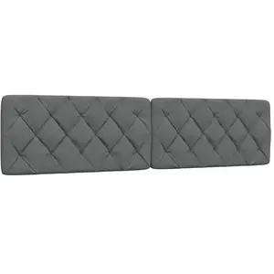 vidaXL Coussin de tête de lit gris foncé 200 cm tissu pas cher