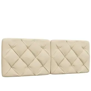 vidaXL Coussin de tête de lit crème 120 cm tissu pas cher