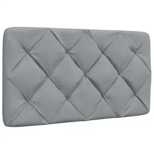 vidaXL Coussin de tête de lit gris clair 90 cm tissu pas cher